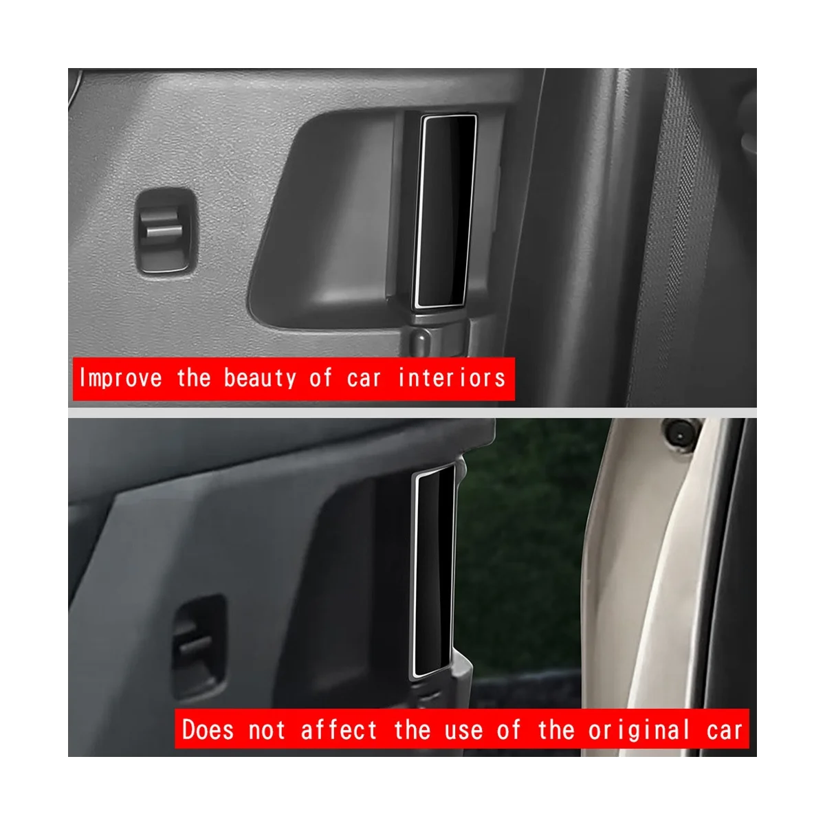 Автомобильная яркая черная средняя внутренняя ручка дверной ручки рамка планка