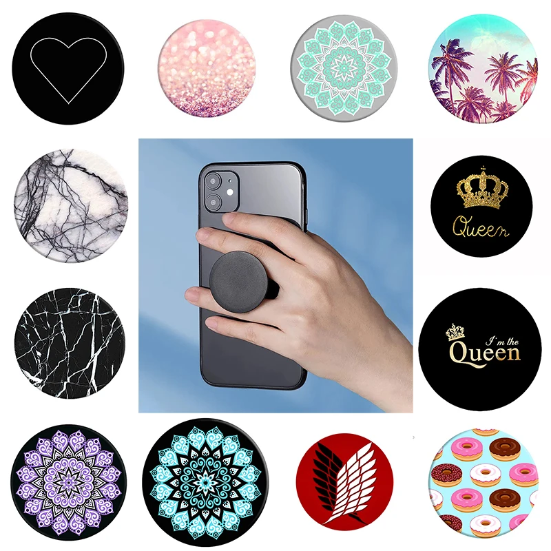 

Luxury Finger Ring Mobile Phone Grip Holder For iPhone 13 pro max Huawei Samsung Round Phone Ring holder Car Mount Stand Socket