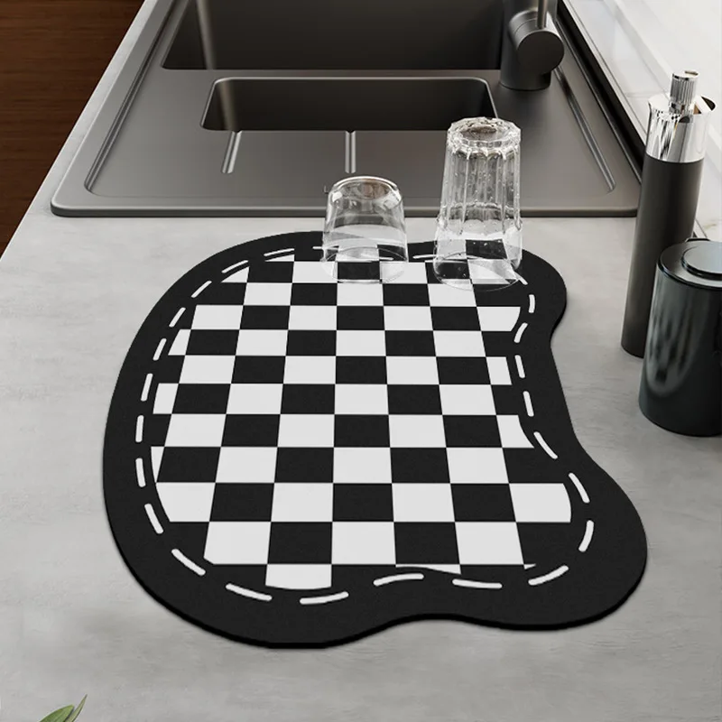 

Shaped Drain Pad Absorbent Anti-slip Anti-fall Household Bar Washable Absorbent Pad Diatom Mud Kitchen Countertop Mat