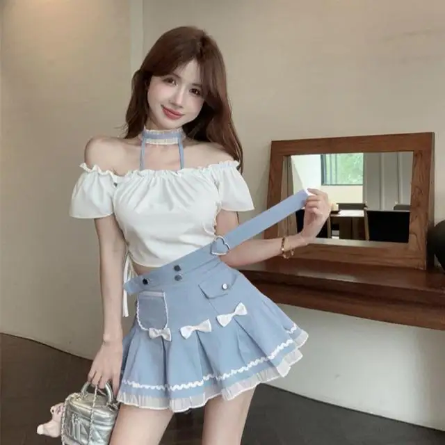 Милое Привлекательное платье MiiiiX комплекты с воротником-лодочкой лямкой на шее и