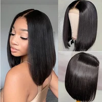 Bob Human Hair Wig 4x4 Lace Closure Wigs for Black Women Straight Lace Front Wigs Natural Black