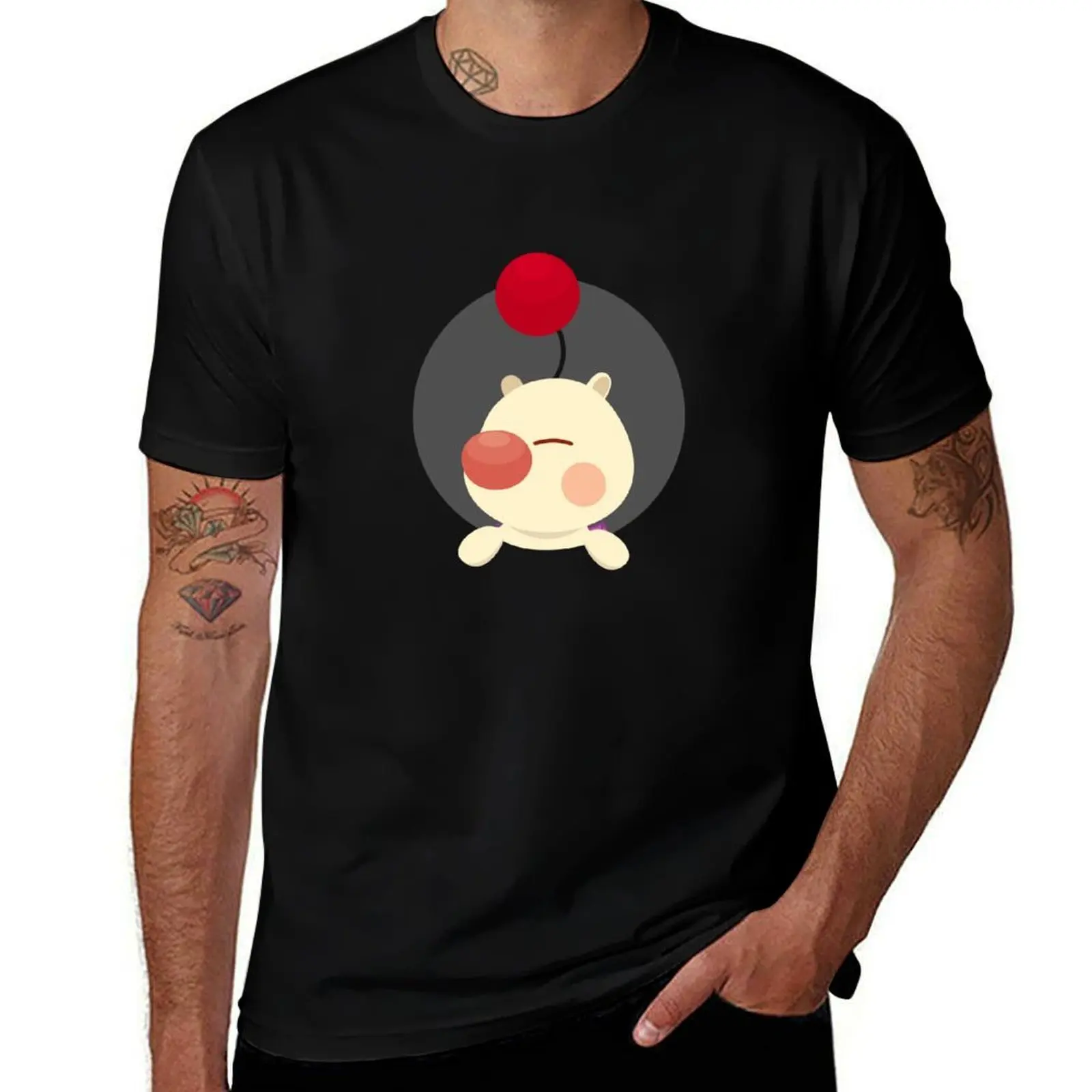 Фото Симпатичная футболка Moogle, повседневный легкий топ с короткими рукавами №1