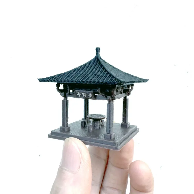 Ретро 3D печать квадратный павильон Jixian Pavilion Китайская древняя архитектура микро