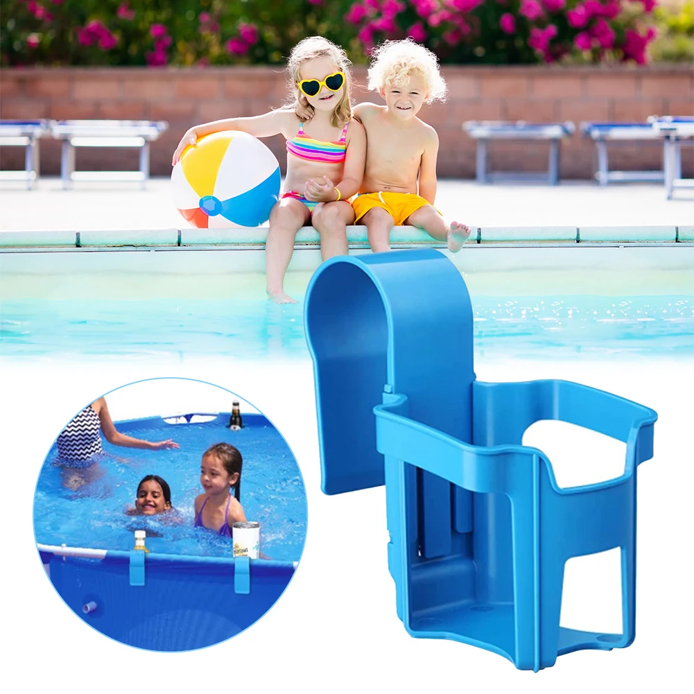 

Poolside Cup Holder No Spills Plastic Water Cup Hanging Holder Beer Rack for Above Ground Pools Beverage Drinks Storage Shelf