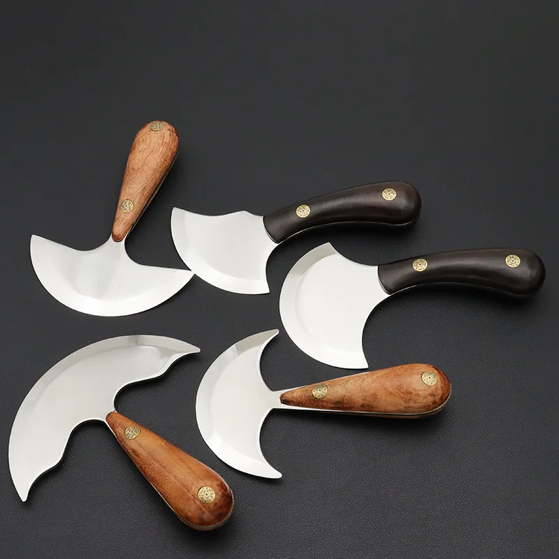 M390 Cut Leather Thinning Knife Semi-circle Dark Cloud Powder Steel Sandalwood Handle Integrated Keel Professional Diy Leather