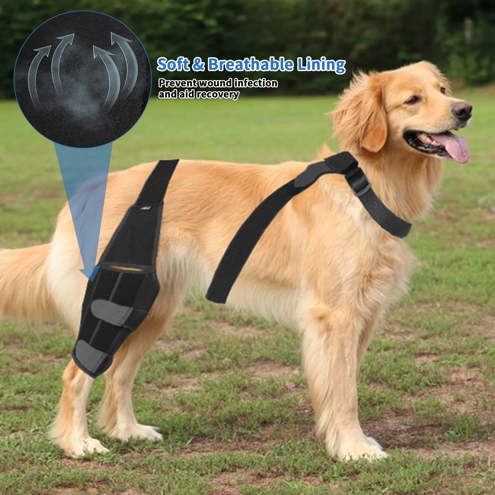 Pet Puppy Knee Pads Dog Leg Knee Brace Straps Dog Accessories Adjustable Dogs Support Belt For Joint Injury Recovery Legs Pet Puppy Knee Pads Dog Leg Knee Brace Straps Dog Accessories Adjustable Dogs Support Belt For Joint Injury Recovery Legs