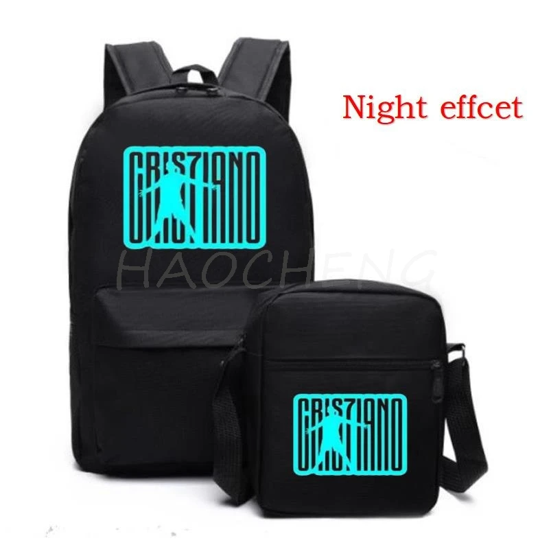 Модный комплект из двух предметов с светящимся принтом CR7 детский рюкзак уличная