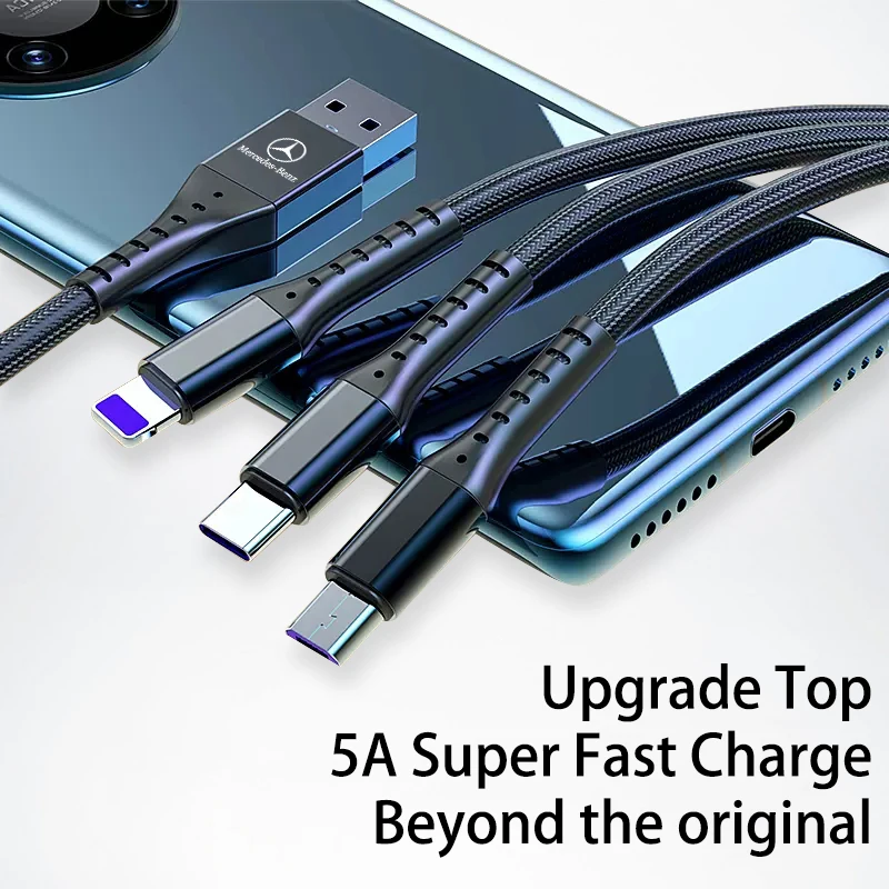 Кабель USB C — Type 5A PD провод для быстрой зарядки данных шнур Mercedes Benz AMG W206 W204 W205 W212 W213
