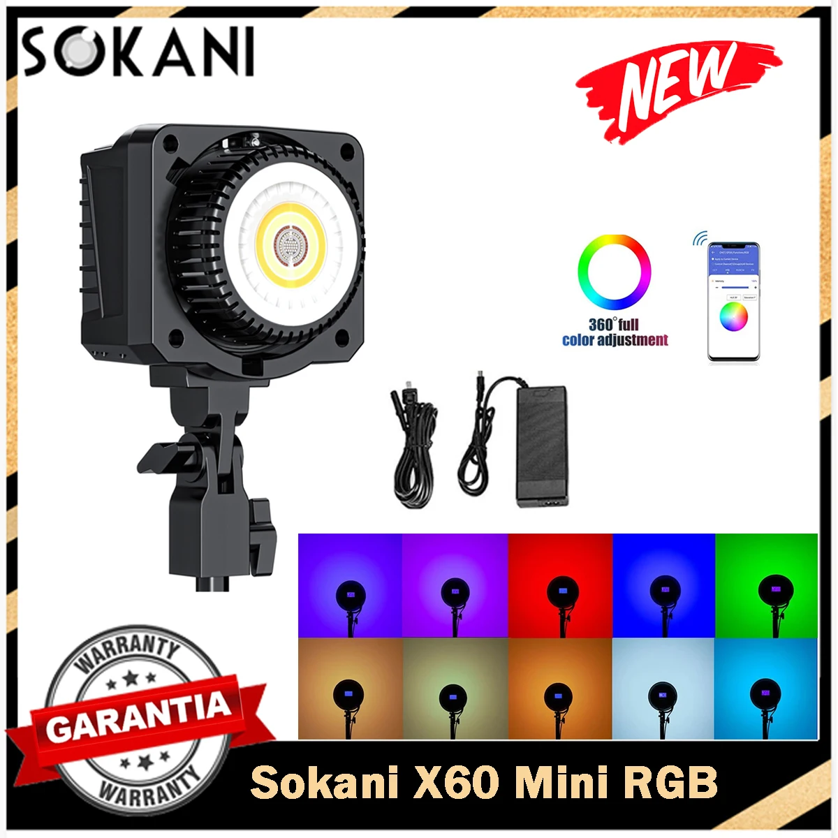 Sokani X60 Mini 60W RGB Bi-Color СВЕТОДИОДНЫЙ Video светильник Wireless APP Control Bowens Mount для Youtube TikTok Photography VS COLBOR CL60