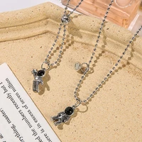 unique necklace eye catcing portable creative spaceman shape pendant necklace unisex necklace chain necklace 1 pair