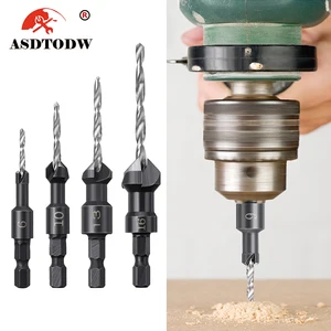 Набор сверл для зенковки, 4 шт., набор сверл для дерева