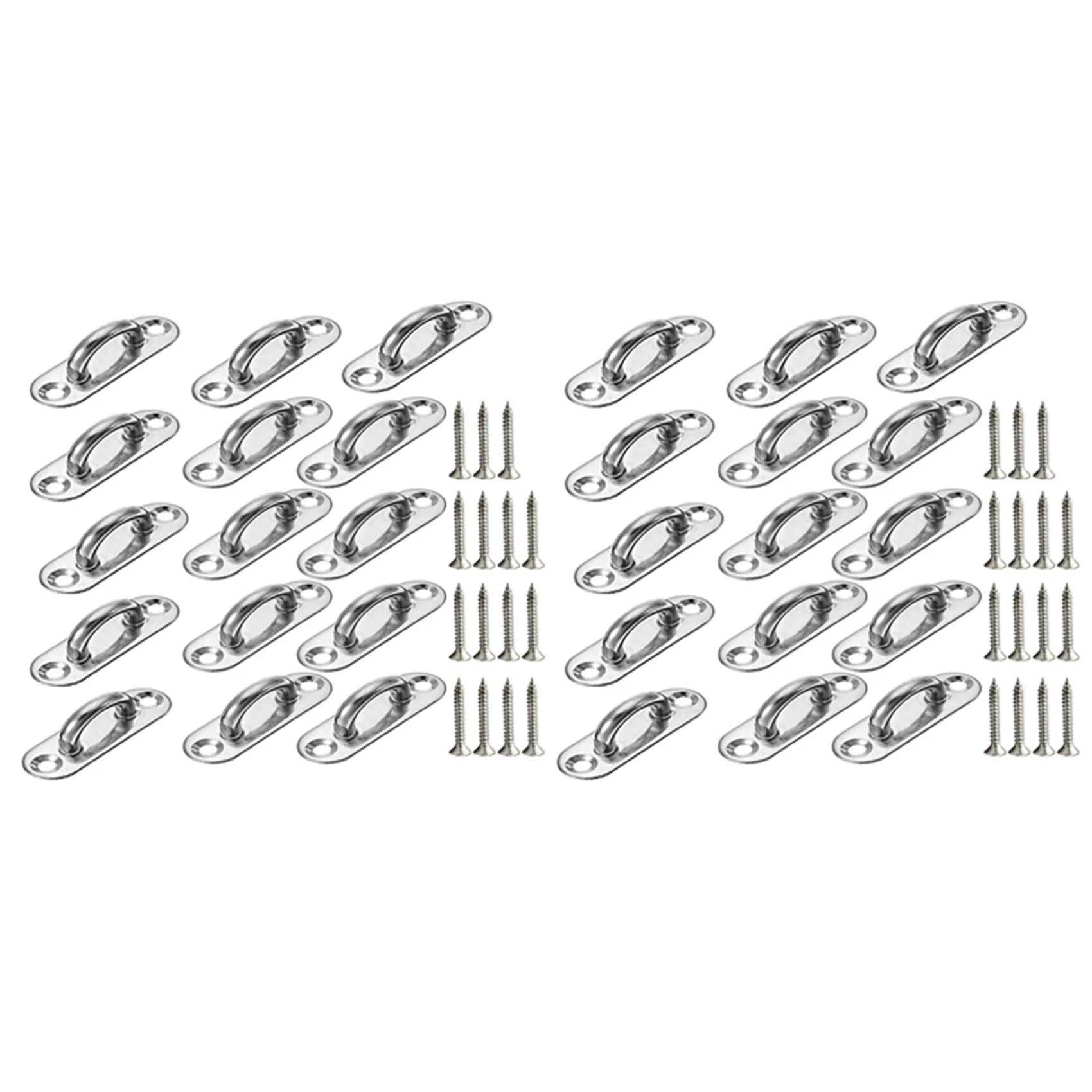

1.8 X 0.6 Inch Stainless Steel Ceiling Hook Pad Eye Plate Marine Hardware Staple Hook Loop Screws Mount 30 Pcs