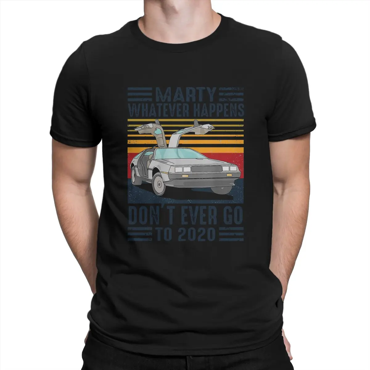 

Funny Vintage Marty Whatever Happens T-Shirts for Men O Neck Cotton T Shirts Back To The Future Michael J. Fox Magic Tees