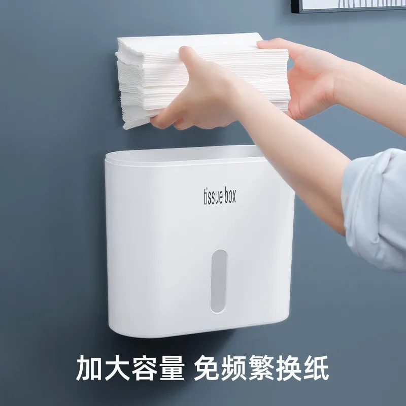 

Toilet Tissue Box, Wall Mounted Toilet Paper Box, Perforated Free Waterproof Paper Drawer, Toilet Toilet Toilet Paper Roll Stora