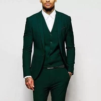 men suits army green business casual groom tuxedos slim fit party peak lapel 3 piece %ef%bc%88blazer vest pants%ef%bc%89costume homme