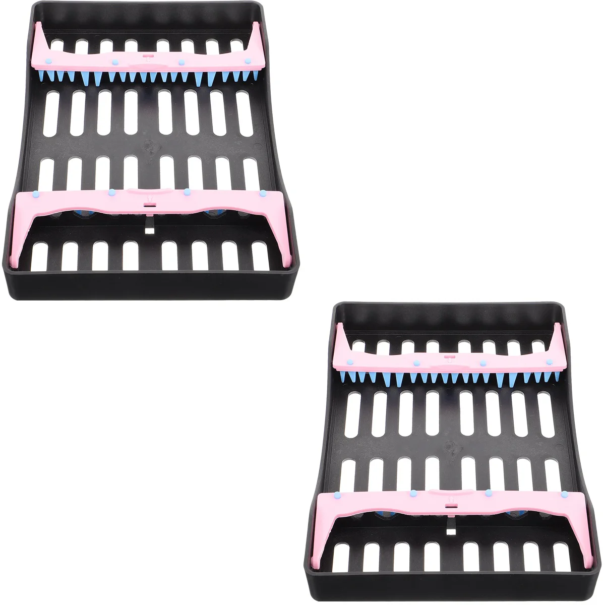 

2 Pack Instrument Box Needle Organizer Dentist Supplies Plastic Stand Tool Devices Metal Bracket