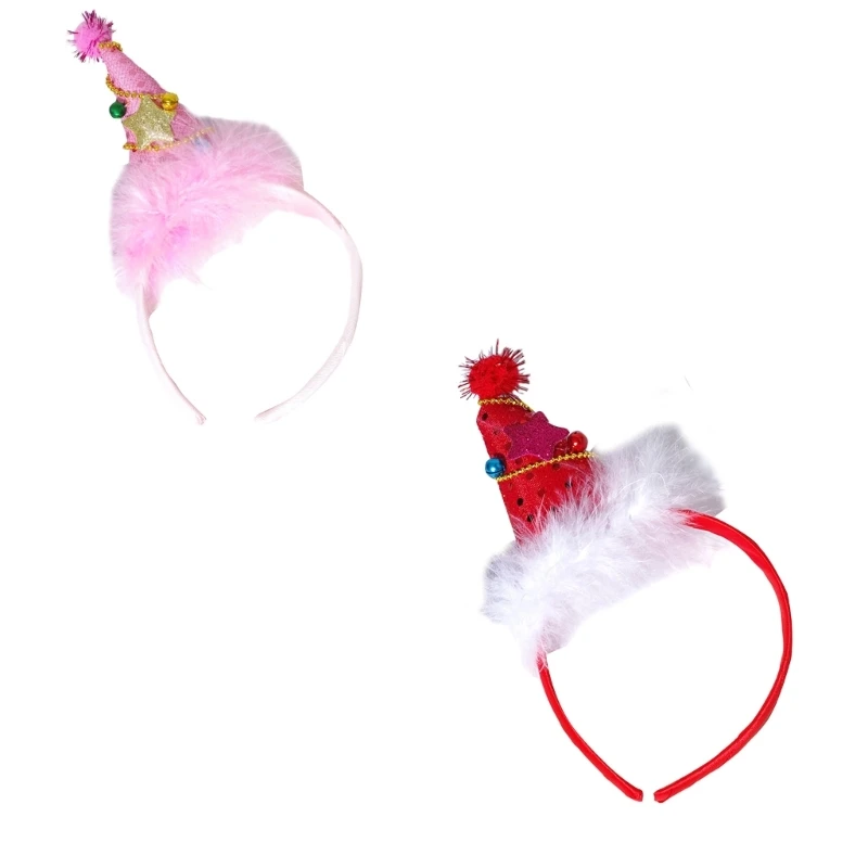 

Рождественский декоративный обруч для волос, новогодняя вечеринка, шляпа Санта-Клауса, повязка на голову, декор для вечеринки