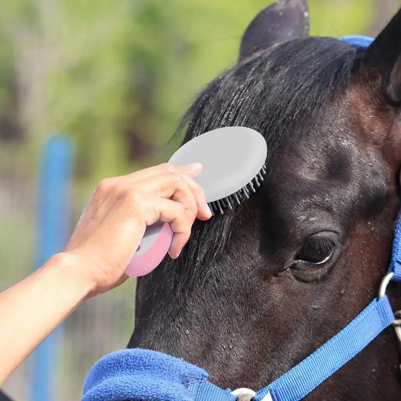 Щетка для груминга лошадей кисточка с гуманной ручкой ухода за лошадью