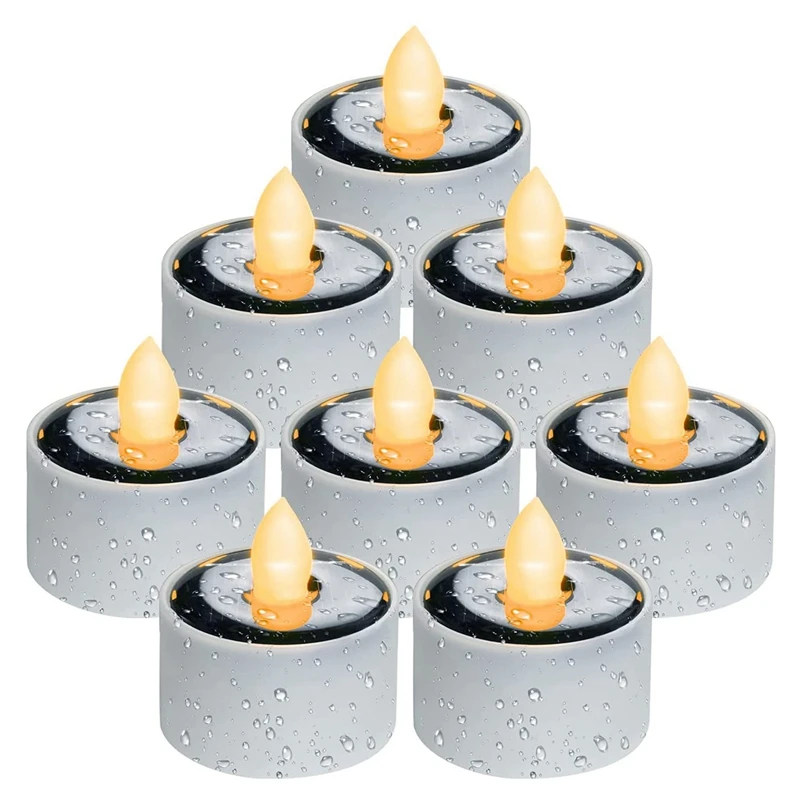 

Promotion! Solar Tea Lights Outdoor Waterproof, Dusk To Outdoor Lighting, Reusable LED Tea Light Candles For Lantern Camping