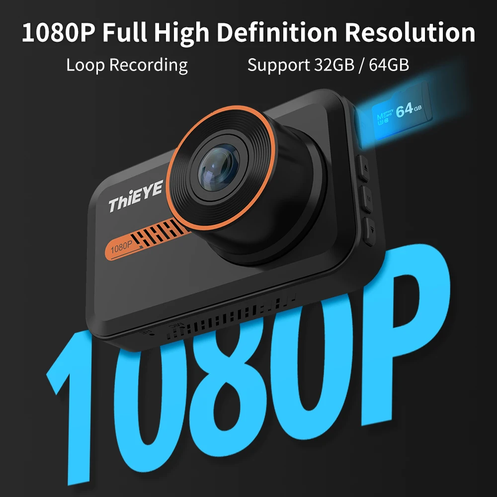 Автомобильный видеорегистратор ThiEYE 1080P HD Автомобильная камера с функцией