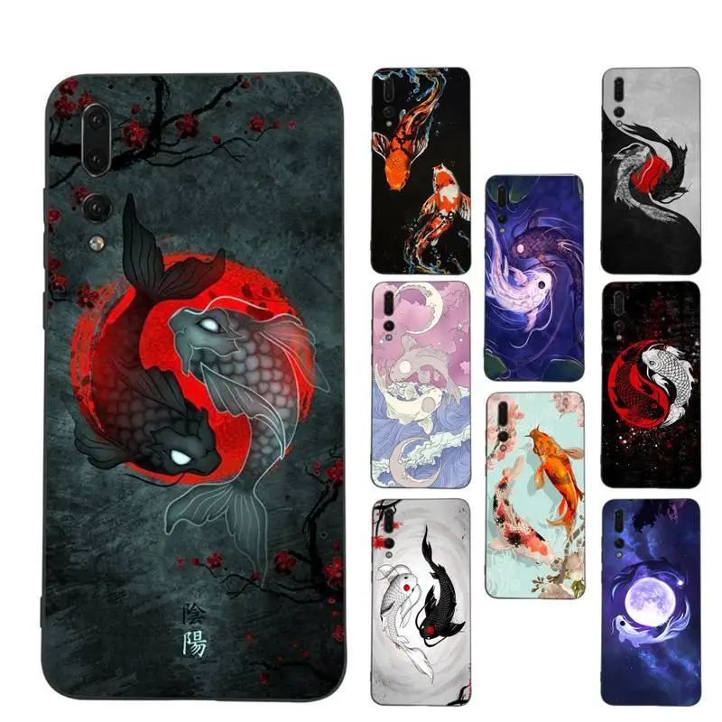 

Koi Fish Yin Yang Art Phone Case for Samsung A51 A30s A52 A71 A12 for Huawei Honor 10i for OPPO vivo Y11 cover