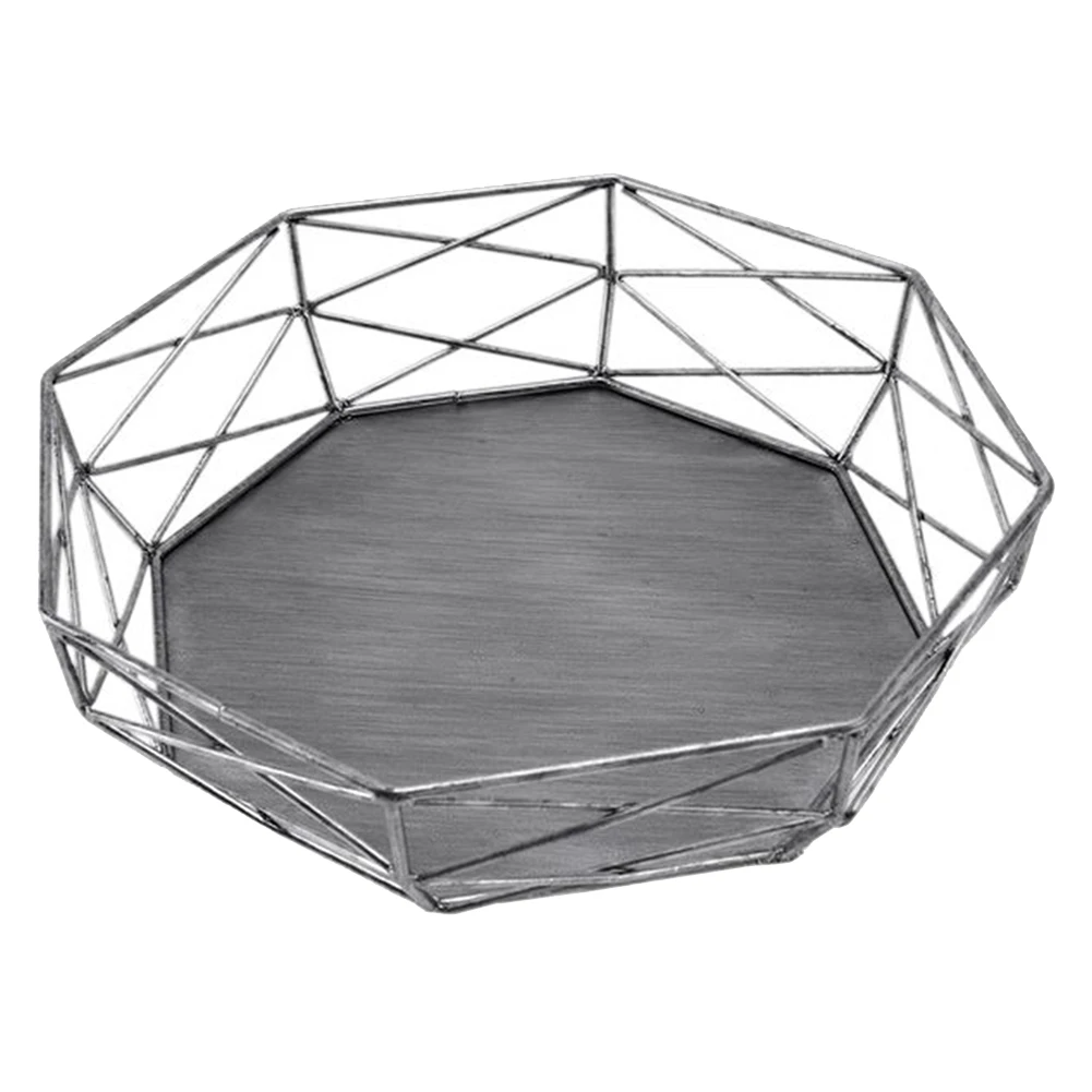 

Geometric Shape Tray Cake Tray Retro Hollow Dessert Stand Creative Cake Display Stand-Silver