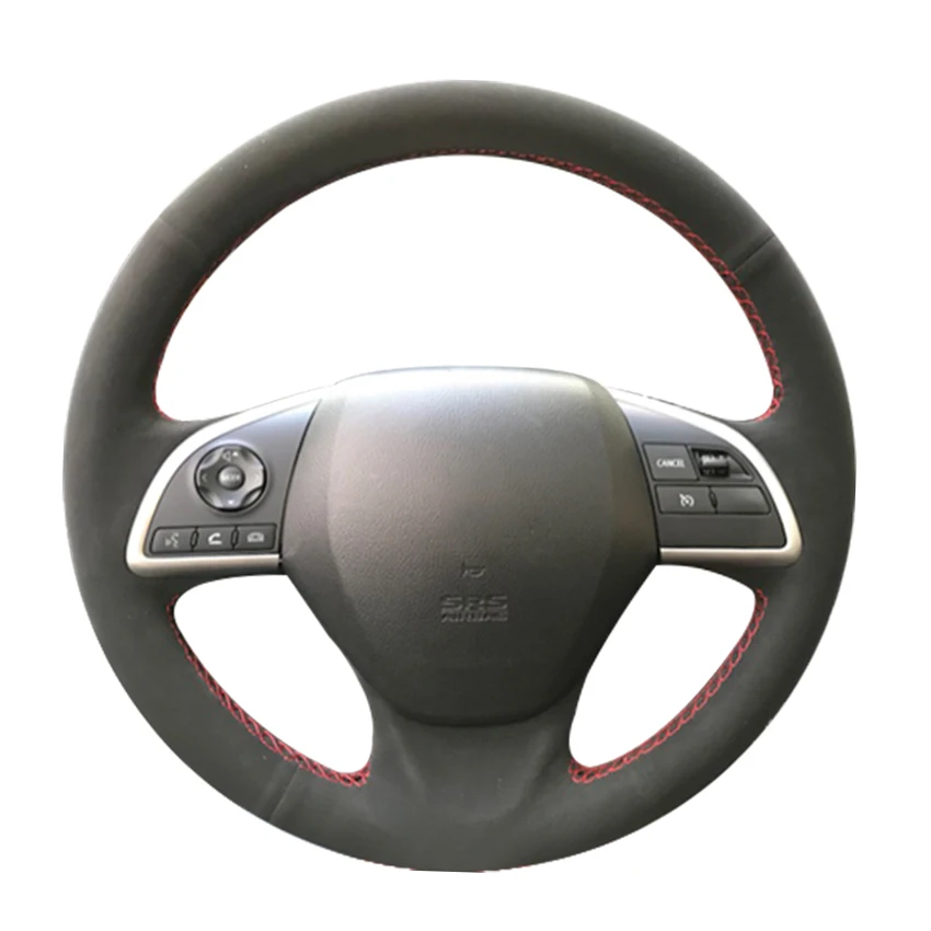 

Black Artificial Suede Steering Wheel Cover for Mitsubishi Outlander Mirage ASX 2012-2019 Eclipse Cross 2017-2019 L200 2015-2017