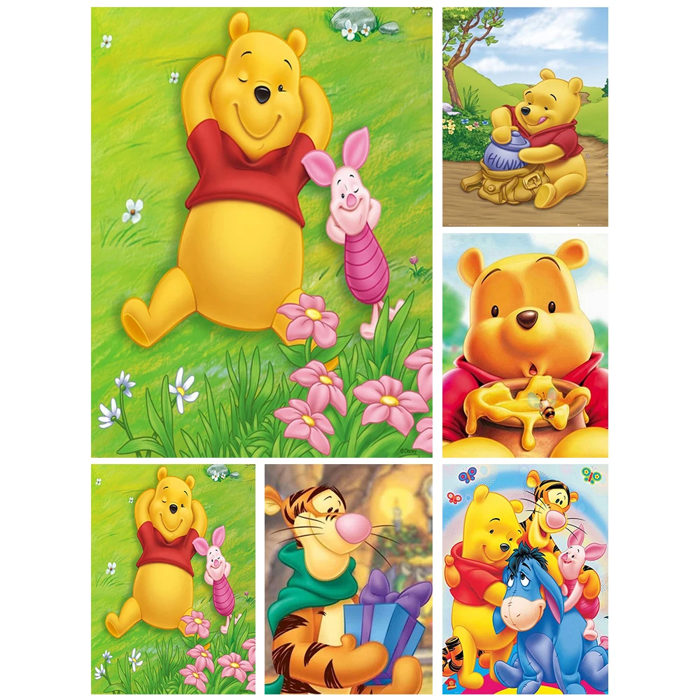 

Алмазная живопись Винни-Пух, алмазная вышивка, фотография, мозаика из мультфильма Диснея, ручная работа, хобби, искусство ll108