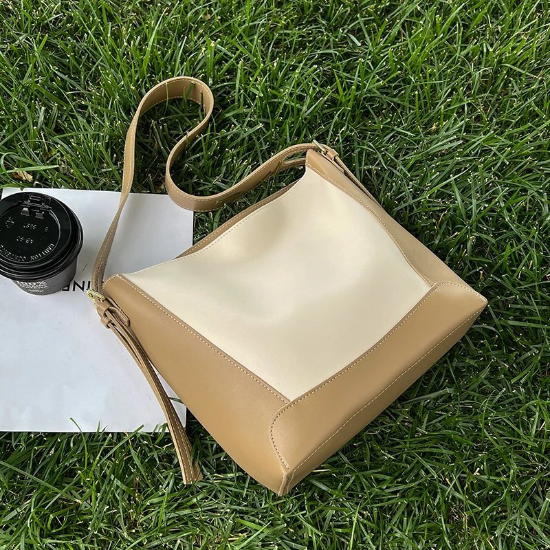 

с доставкой PU leather large capacity bucket bag for Women 2022 Trendy Summer Luxury Brand Designer Shoulder Bag Handbags Purses
