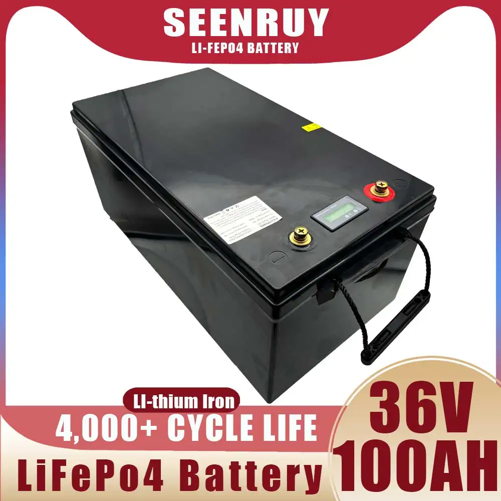 

36V 100AH Lifepo4 Built-in 80A 100A 150A BMS Lithium Iron Phosphate Battery For Home Solar Forklift Crane Truck RV Electric Cars
