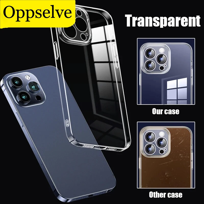 Роскошный гибридный жесткий чехол для iPhone 16 15 14 13 Pro Max Plus мини-прозрачная полная