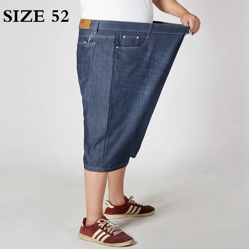 Мужские летние джинсовые шорты Экстра больших размеров 30-52 тонкие свободные