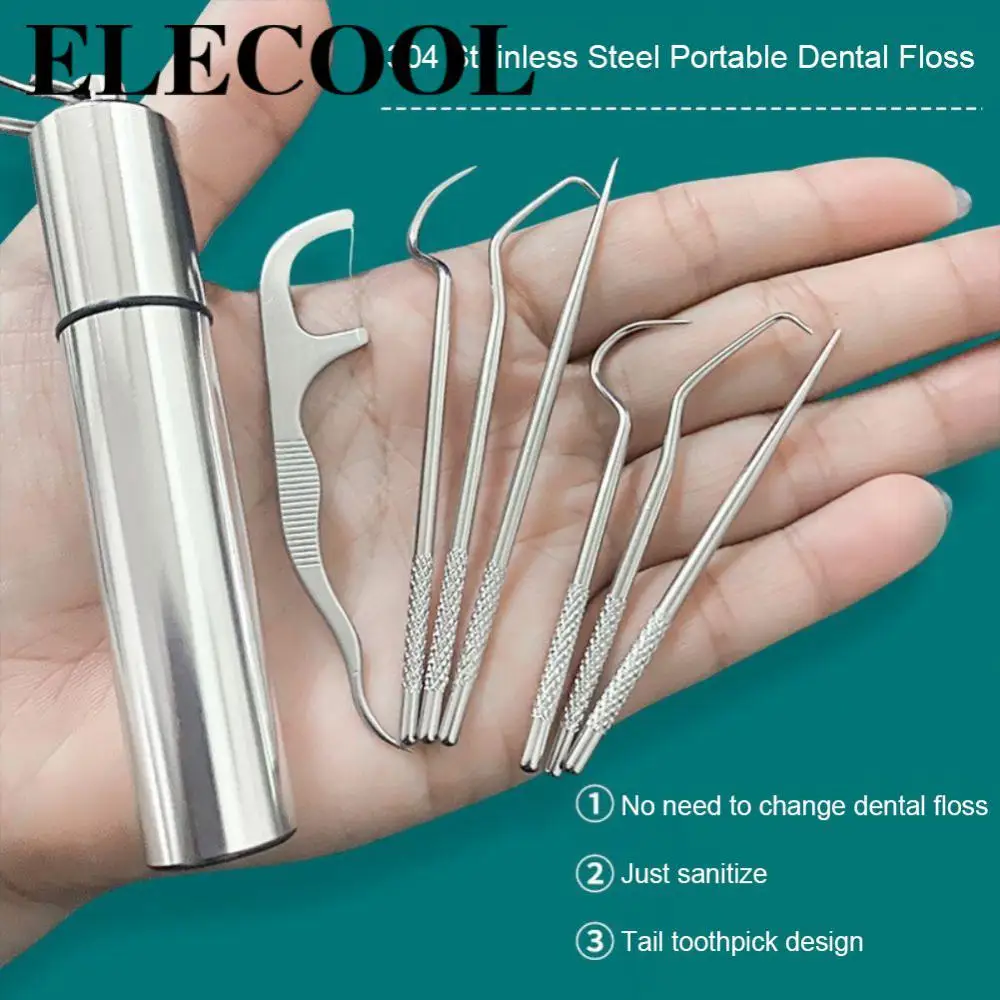 

Toothpick Interdental Reusable Stainless Steel Tooth Flossing