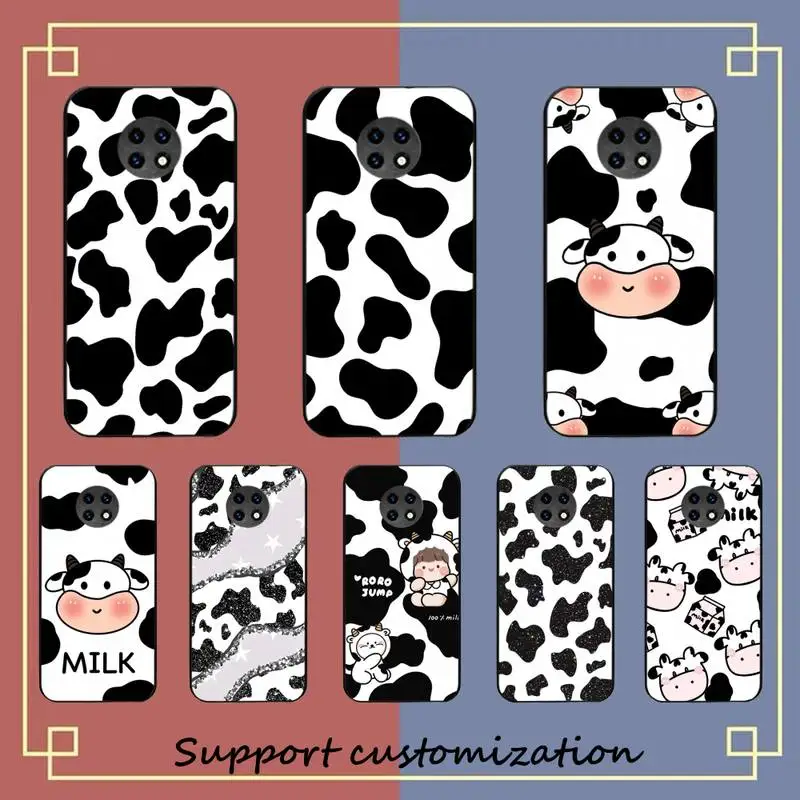 

RuiCaiCa White Black Cow Phone Case For Xiaomi Redmi Note 8A 7 5 Note 8pro 8T 9Pro TPU Coque for note 6pro Funda Capa