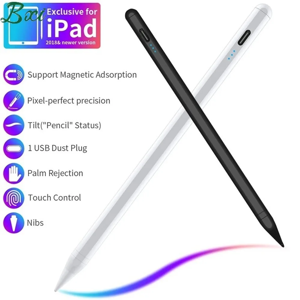 

Active capacitive pen power display iOS touch screen pen tilt pressure-sensitive pen with magnetic suction anti-mistake stylus