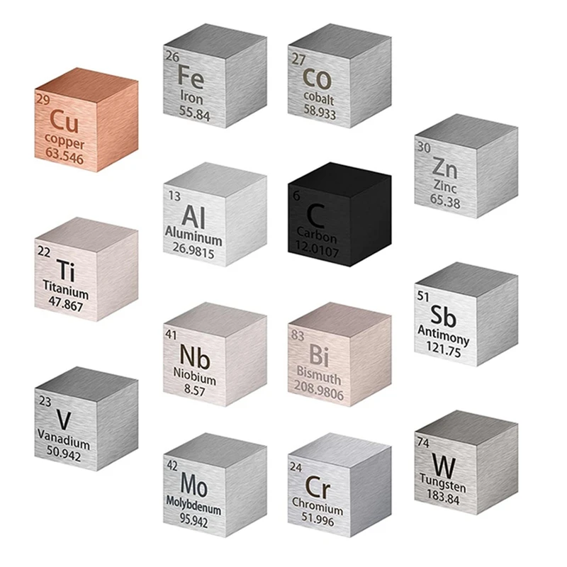 

Квадратные квадратные квадраты из чистого металла, 14 шт, квадраты из вольфрама, титана, висмута и др.