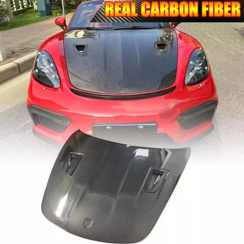 Фото Карбоновый капот для 718 Boxster Cayman 2016-2024, передний вентилируемый капот-крышка №2