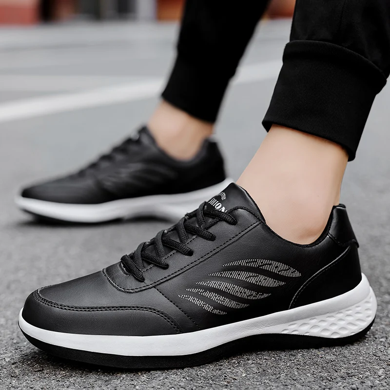 Leather Men Shoes Trend Casual Walking Shoe Man Breathable Waterproof Male Sneakers Non-slip Footwear