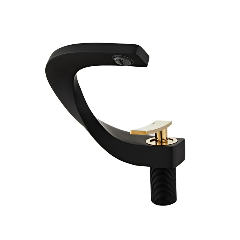 Белый/белый золотой/черный золотой латунный смеситель для раковины в ванной