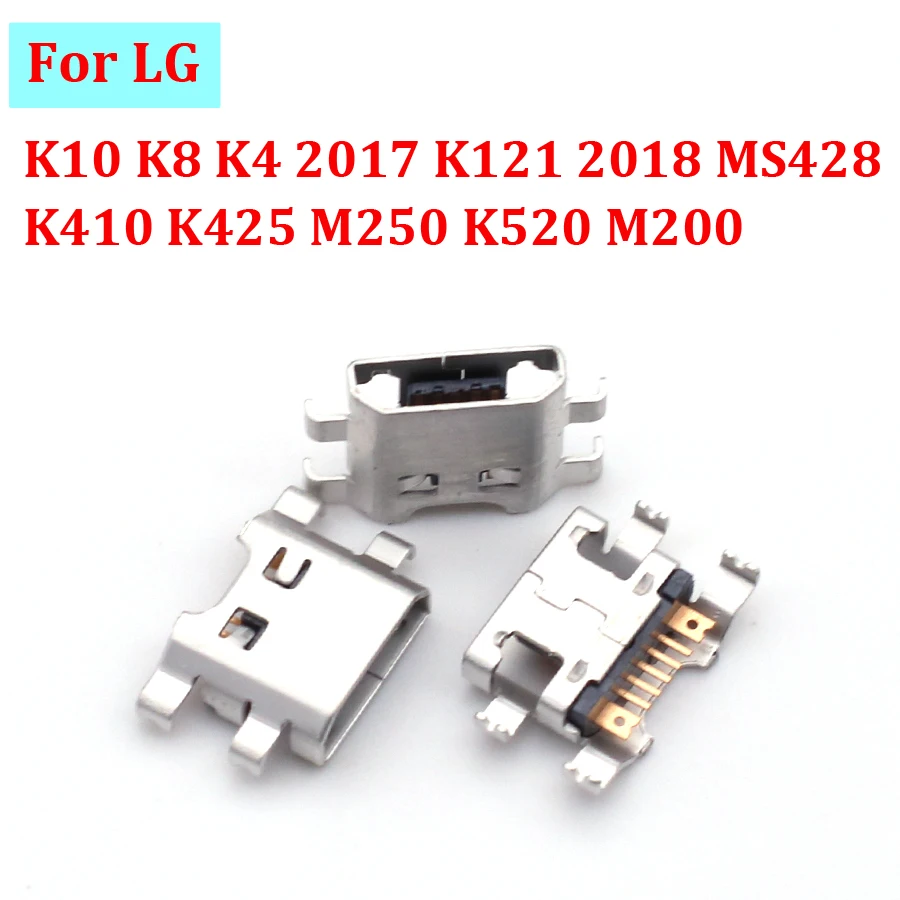 10 шт. USB зарядная док-станция разъем для зарядного устройства для LG K10 K8 K4 2017 K121 2018 MS428 K410 K425 M250 K520 M200 разъем Micro