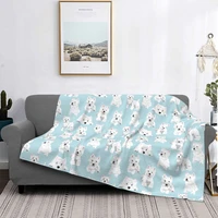 west highland terrier dog cute puppy blankets flannel summer multifunction lightweight throw blanket for sofa outdoor bedspreads