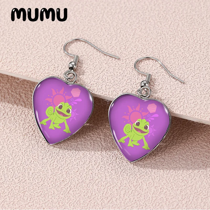 Новинка 2024 серьги-подвески в форме сердца Рапунцель украшения ручной работы