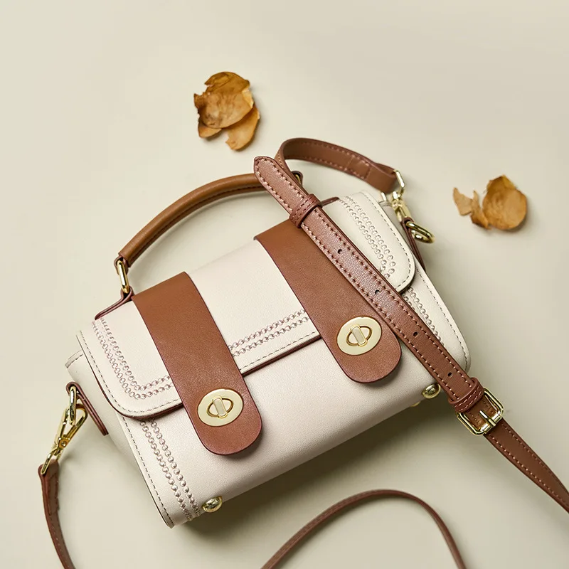 LOERSS Versatile Shoulderbag for Women Light Luxury Cowhide Crossbody Small Bags Commuter Shopping Handbag 2023 New Design