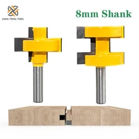 2pcs 8mm shank t slot square tooth tenon bit milling cutter carving router bits for wood tool woodworking lt032