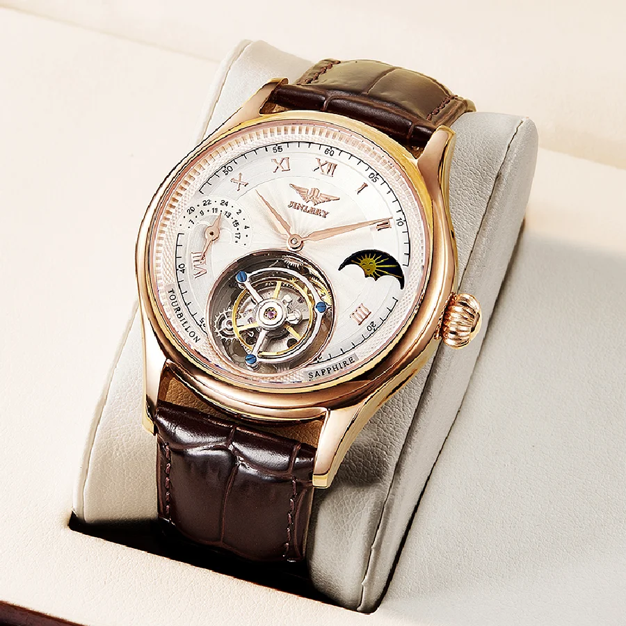 

JINLERY Multifunction Tourbillion Watch Fashion Casual Men Watches Atomantic Mechanical Wristwatch 2022 New Gifts ��ѧ�� �ާ�ا�ܧڧ�
