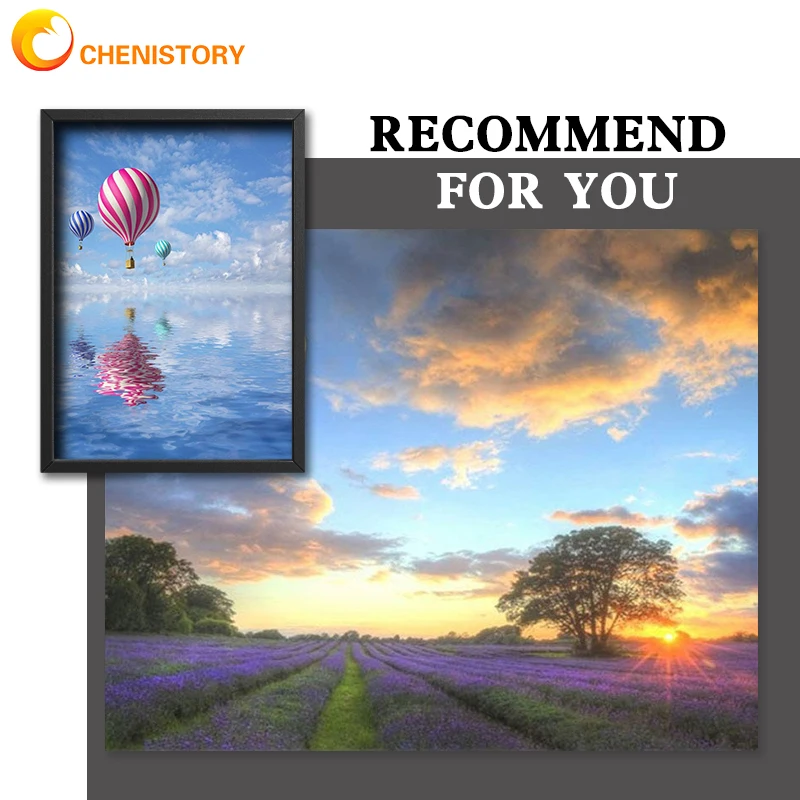

CHENISTORY Oil Painting By Numbers For Adult With Frame Paints By Number Hot Air Balloon Canvas Modern Painting Diy Home Decor