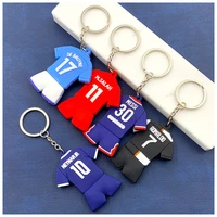 18 styles creative mini football shirt football fan accessories football fan key chain gift accessories pvc pendant key chain