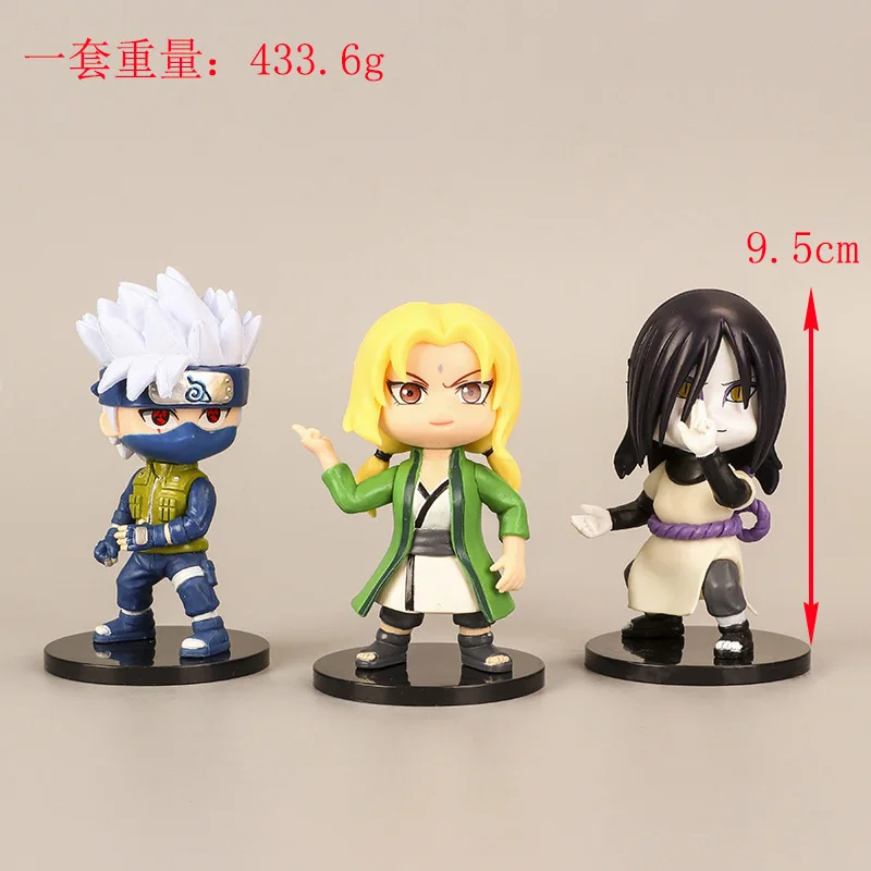 6 PCS Genuine Naruto Anime Figures Mini Q Version Kawaii Holiday GiftToys Model Toys For Children Fnaf Baby |