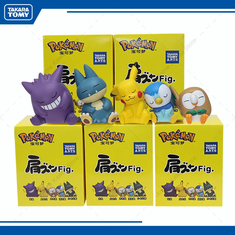 

Игрушка для сна TOMY, Покемон, фигурка аниме, модель куклы, Пикачу, гэнгар, мунхлакс, фигурка-ролет, коллекция, украшение на Хэллоуин, подарок для детей