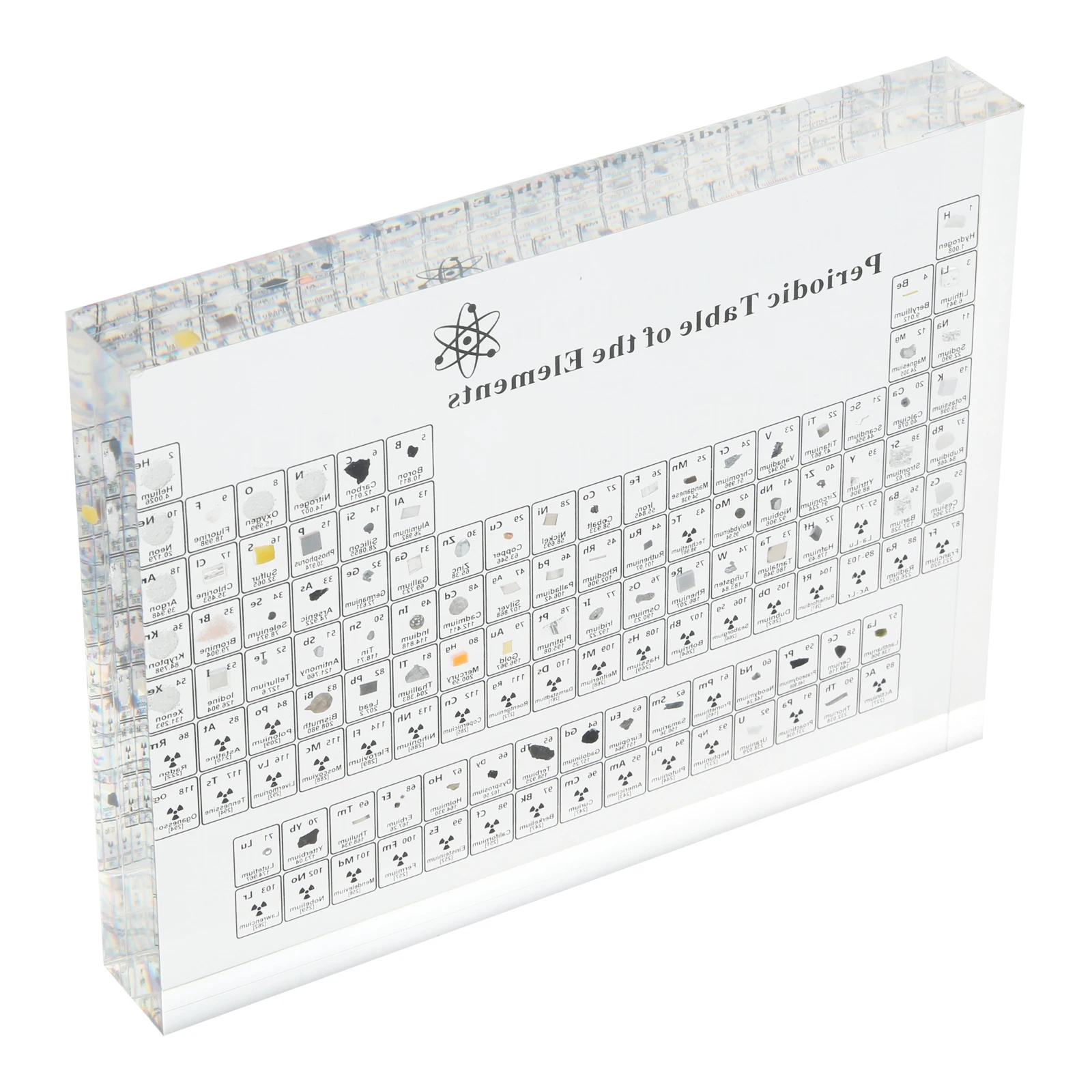 1pc Real Elements Samples Acrylic Periodic Table ids Teaching School Display Chemical Element Home Decor 15 x 11.4 x 2cm